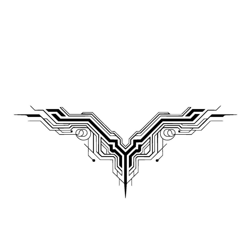 Techinspired Geometric Motif Minimalist Element vector