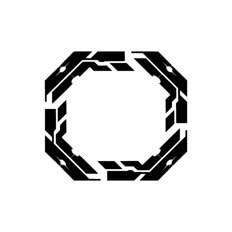 Futuristic Octagon Frame With Glare, Minimalist Tech vector