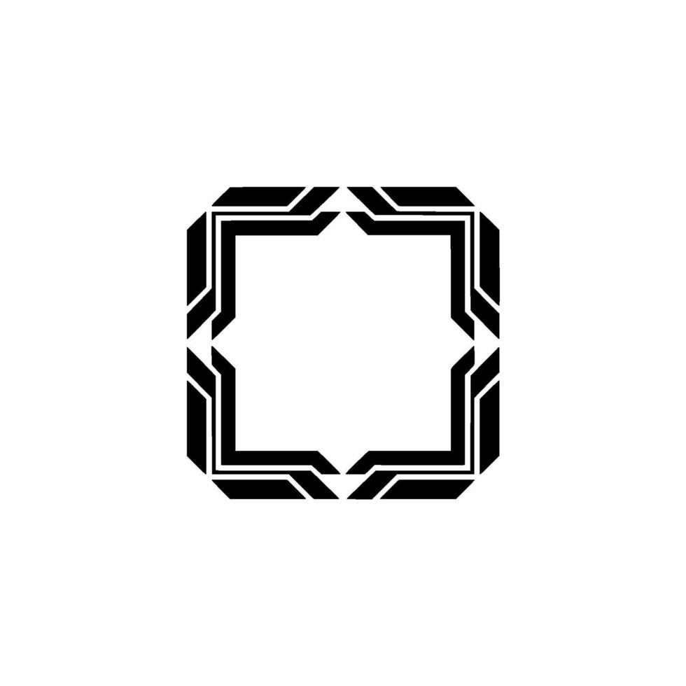 Geometric Black Frame On White Minimalist, Decorative Element vector