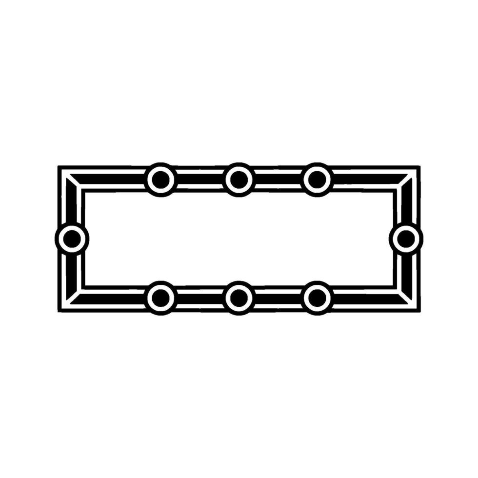 Geometric Black Frame With Circles On Gray Background vector