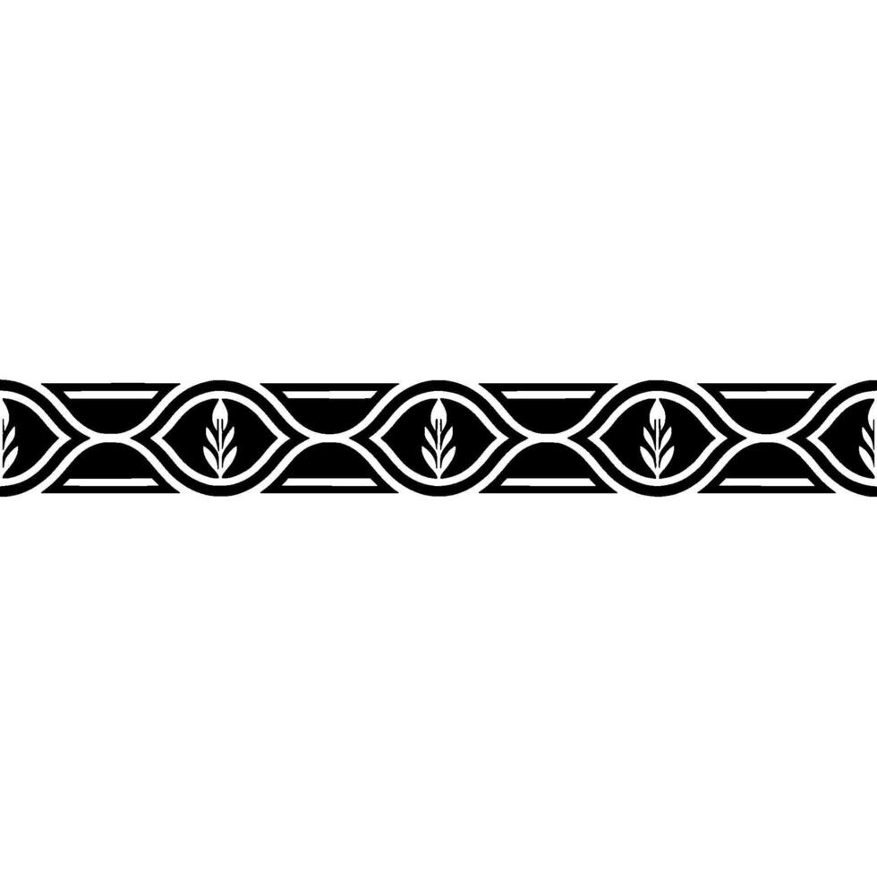 Elegant Black And White Border With Leaf Motifs vector