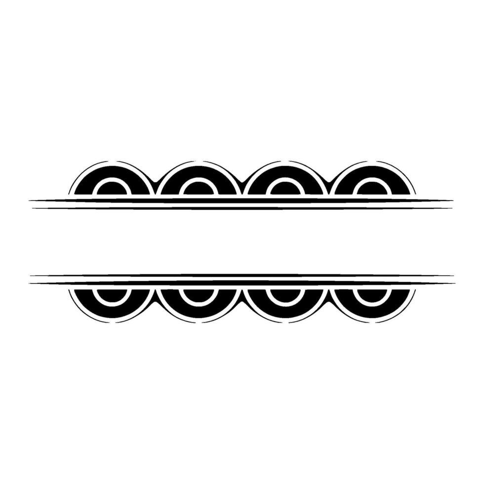 Geometric Deco Frame Black White Vintage vector