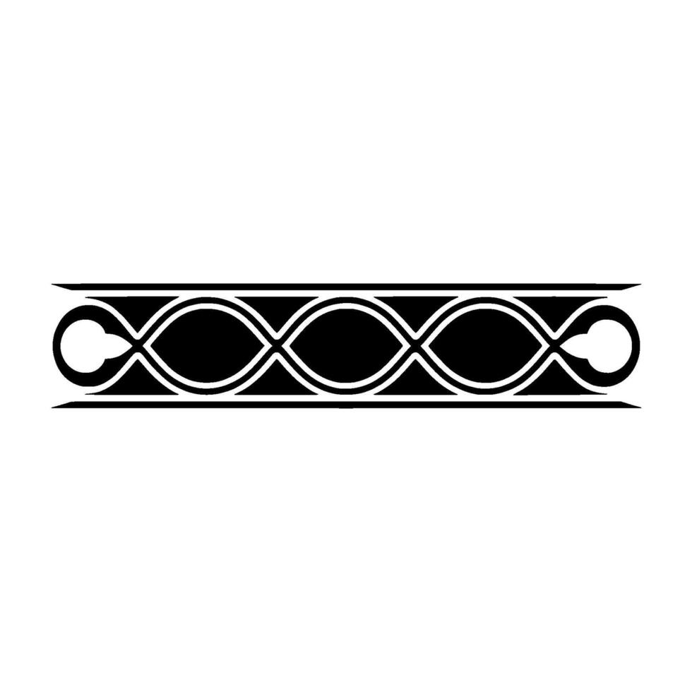 Elegant Black Geometric Border Element, Illustration, Decorative vector
