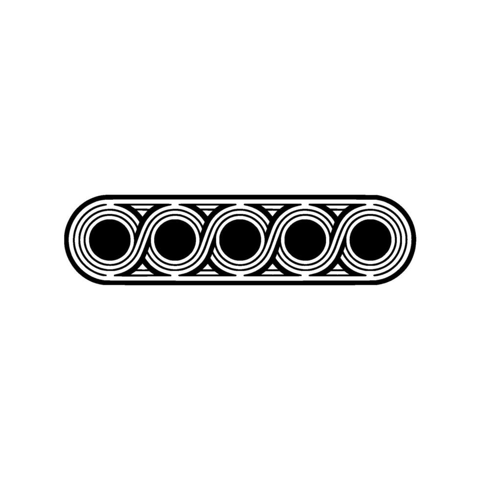 Black And White Minimalist Repeating Circular Pattern vector