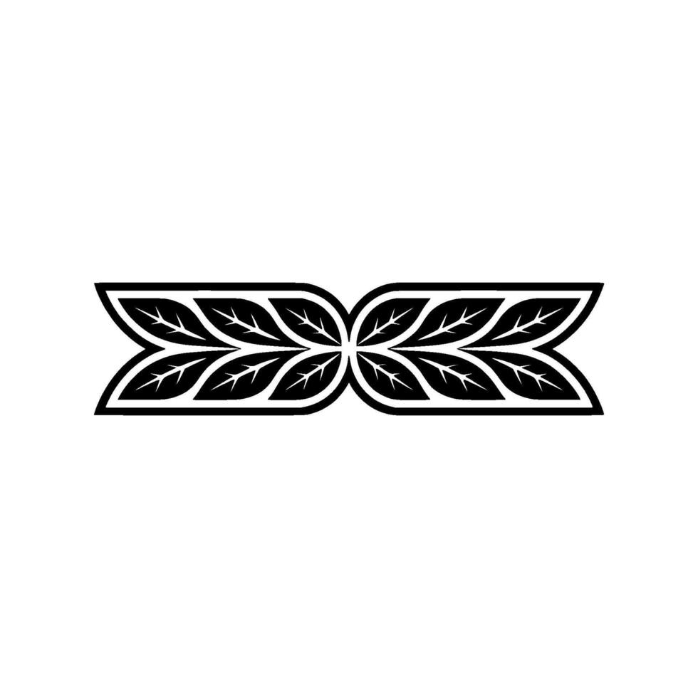 Elegant Leaf Border Minimalist Black White Pattern vector