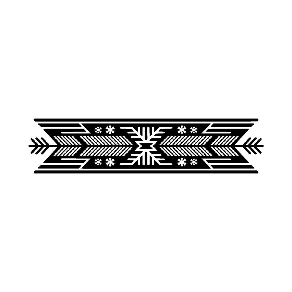 Tribal Ornament Border In Black And White vector