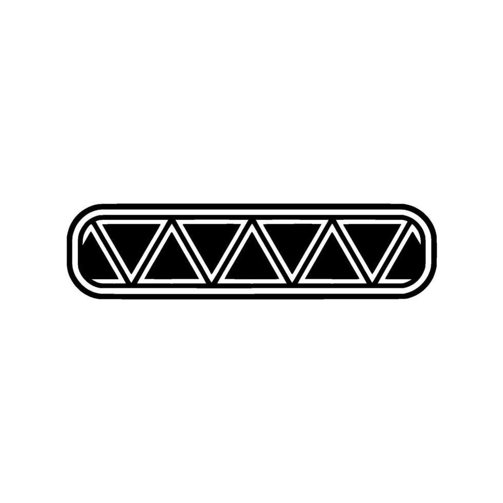 Geometric Black And White Border Element On White Background vector