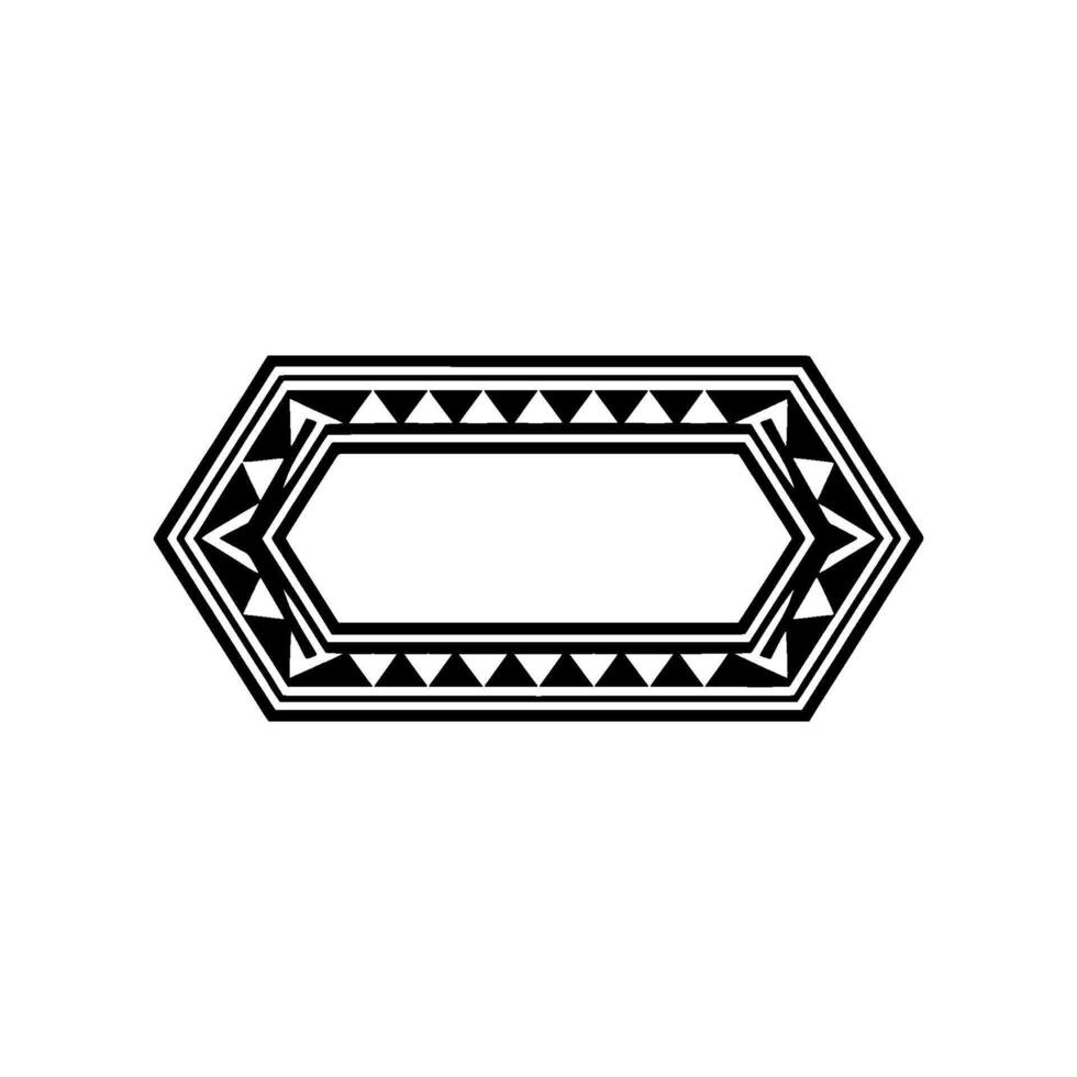 Minimalist Geometric Frame Black White Tribal Element vector