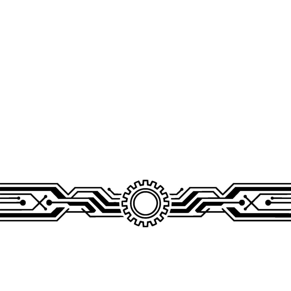 Tech Gear Abstract Circuit Board With Cogwheel On White Background vector