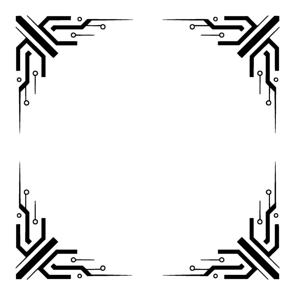 Tech Frame Border Minimalist Circuit Board vector