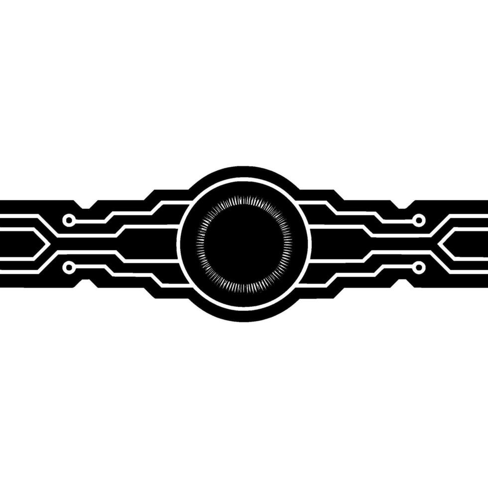 Abstract Cyber Eye Circuitry On Gray Background vector