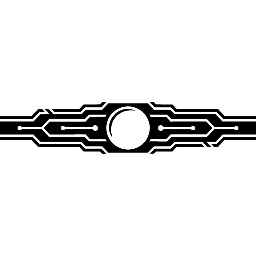 Abstract Circuit Board Element, Black And White, Modern Tech vector