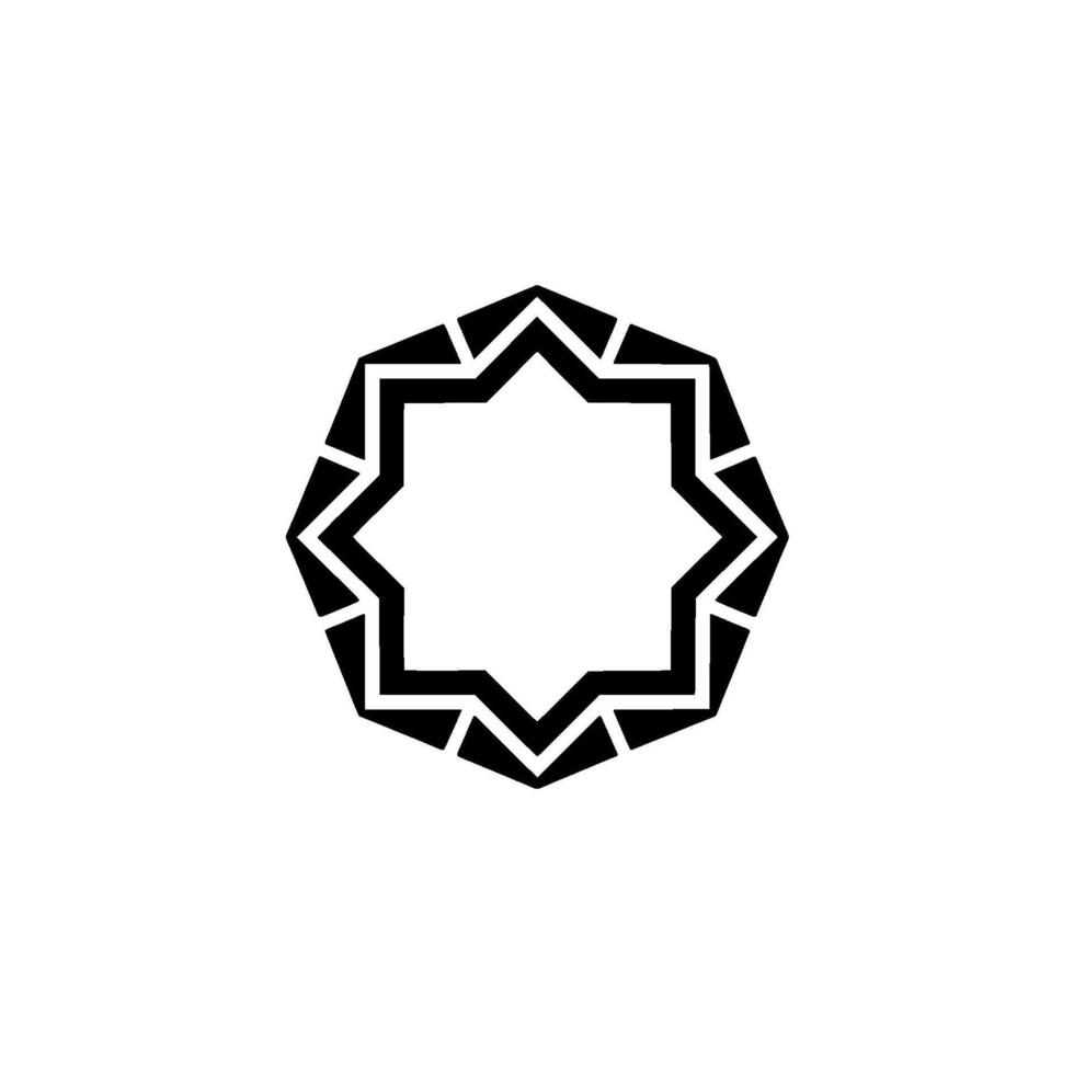 Geometric Black Star Frame On White Background, Modern vector