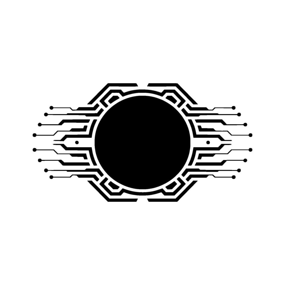 Cybernetic Circuitry Abstract Tech, Minimalist Black White vector