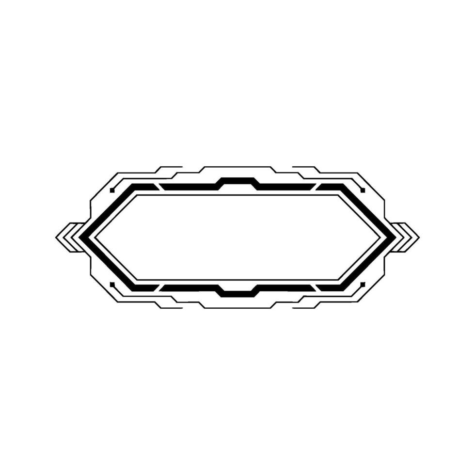 Tech Frame Illustration Geometric Hexagon On Gray Background vector