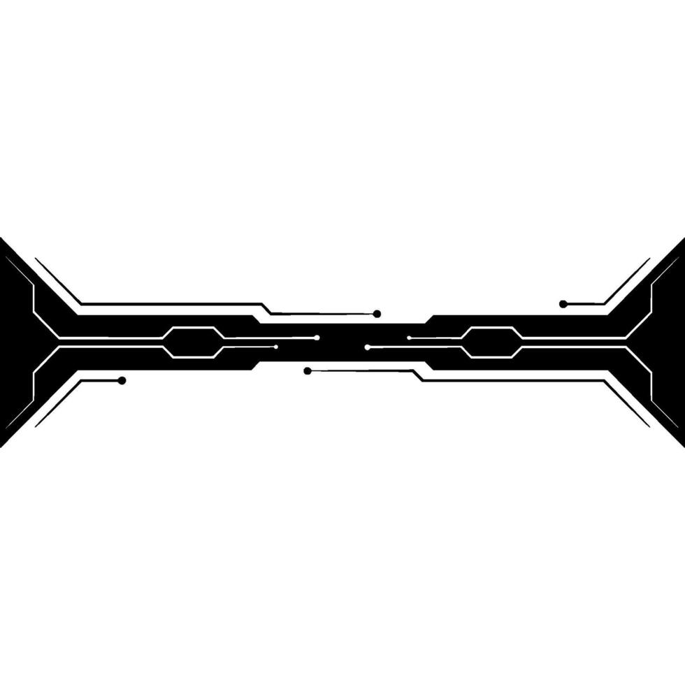 Abstract Tech Circuit Board, Black And White, Modern Minimalist vector