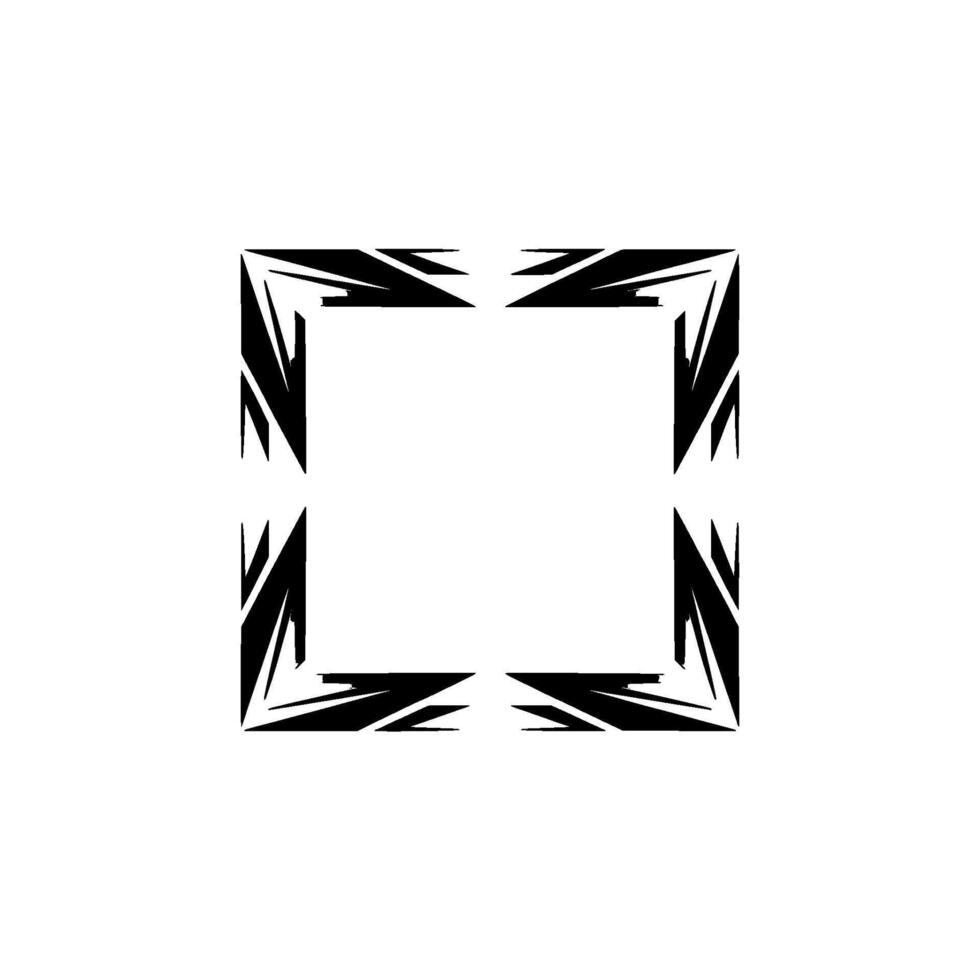 Geometric Square Frame, Black White, Abstract Modern vector