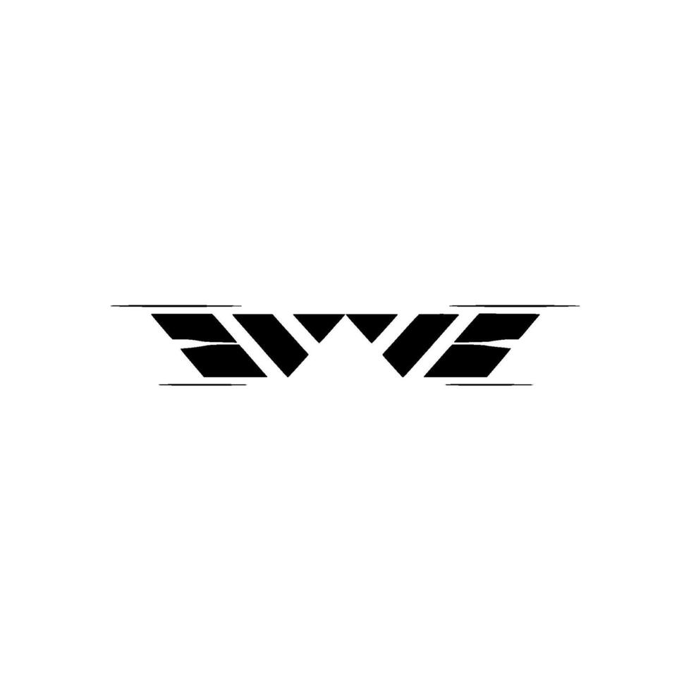 Abstract Geometric W, Sleek Black And White vector