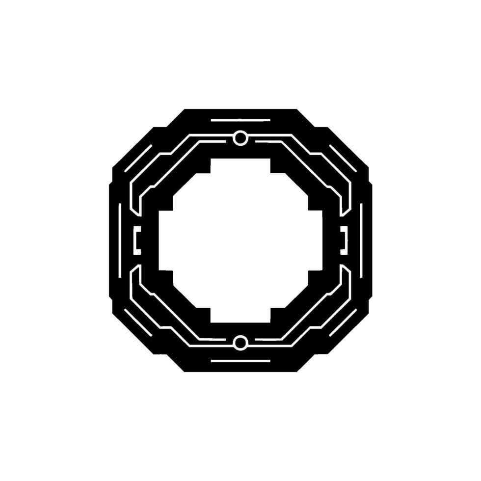 Abstract Circuit Board Frame Illustration Geometric Modern Tech vector