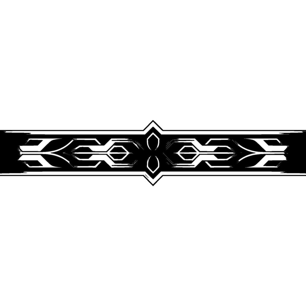 Elegant Silver Black Geometric Ornament On White vector