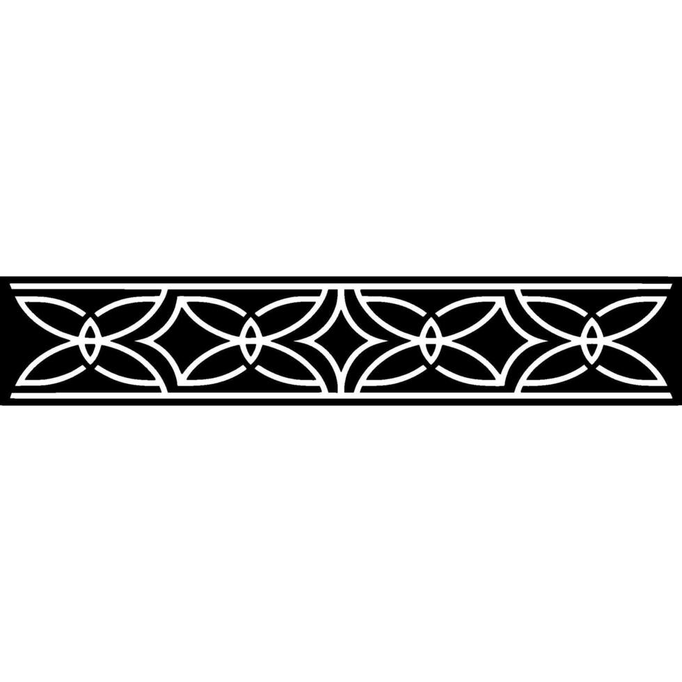 Black And White Geometric Border Ornament, Illustration vector