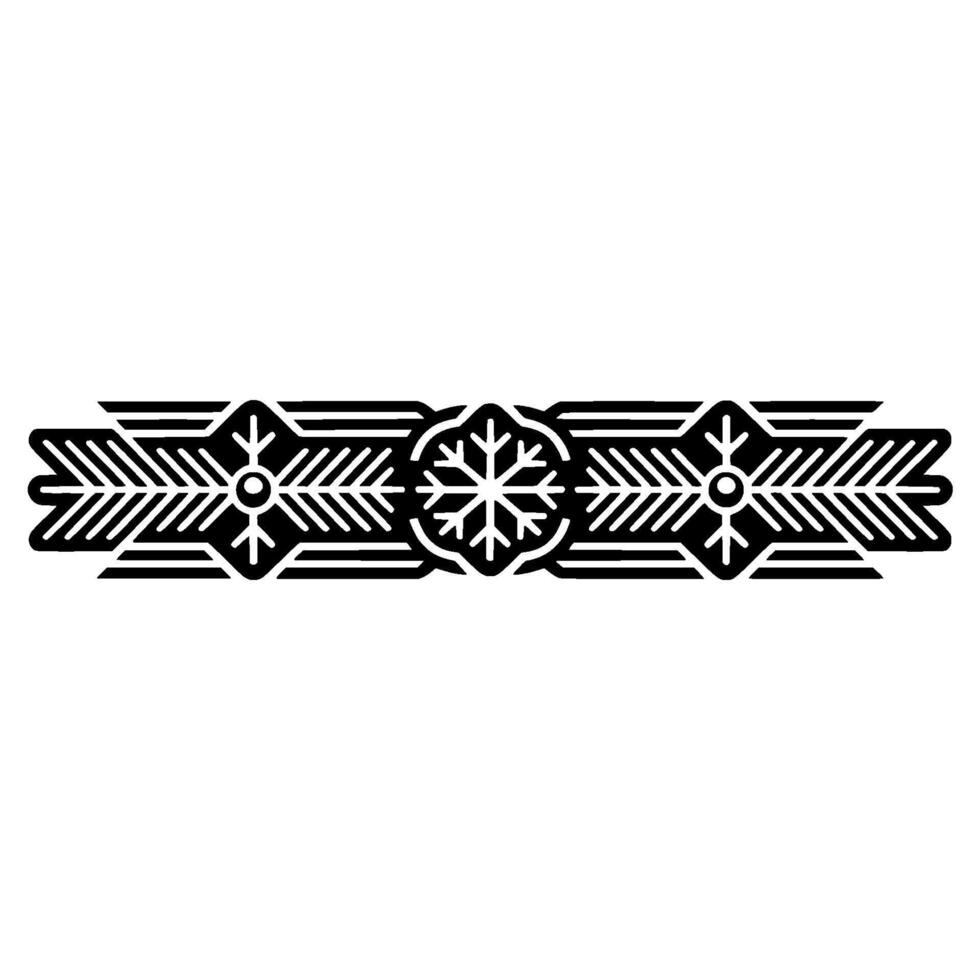 Winter Snowflake Ornament Geometric Black And White vector