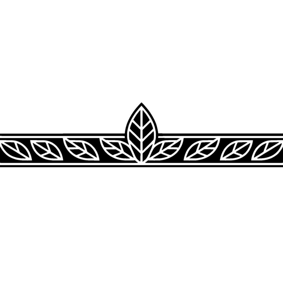 Elegant Leaf Border In Black And White, Geometric vector