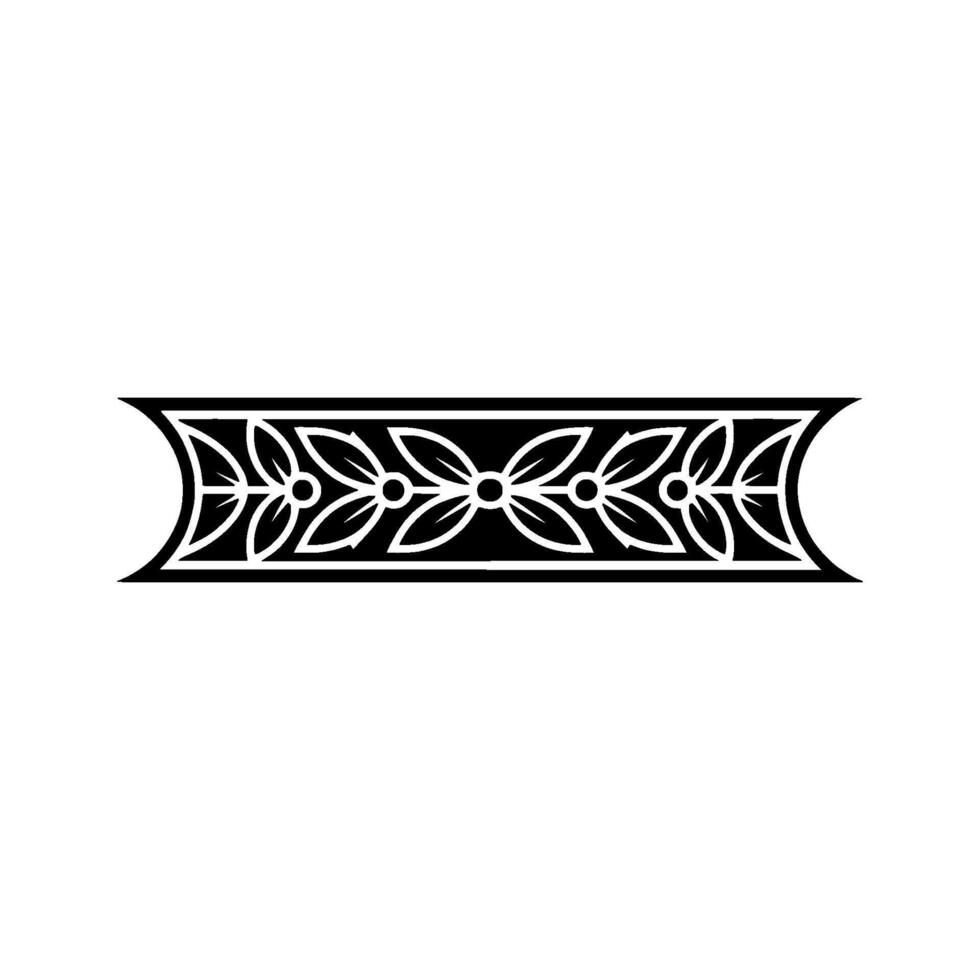 Decorative Border Element Floral, Geometric, Black And Red vector