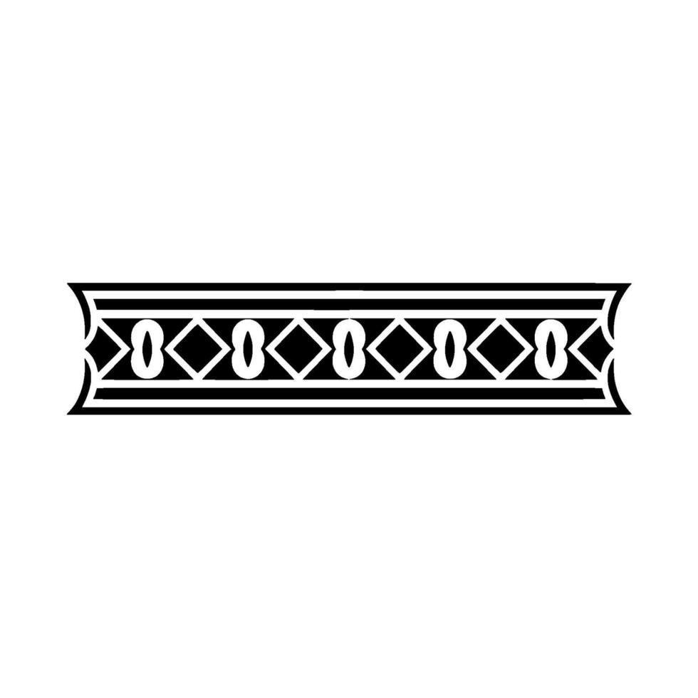 Ornamental Geometric Border In Black And White, Minimalist vector