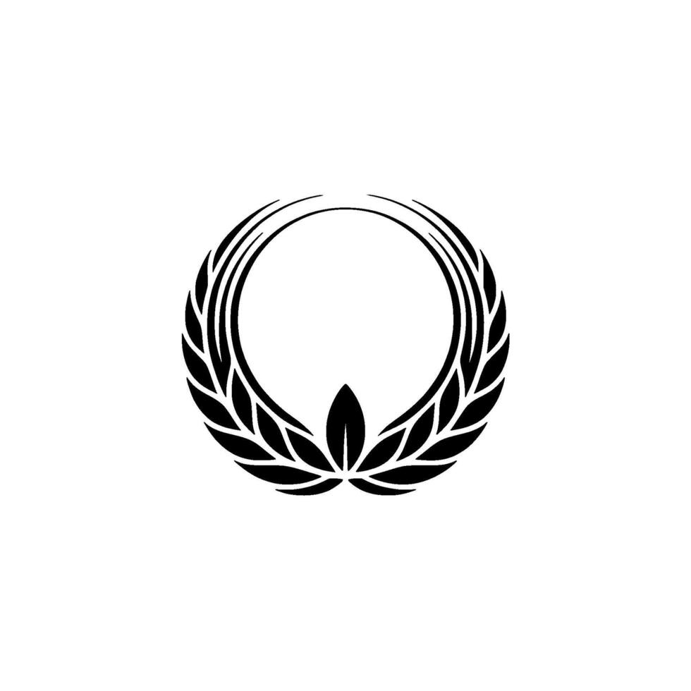 Black Laurel Wreath On Cream Classic Emblem vector
