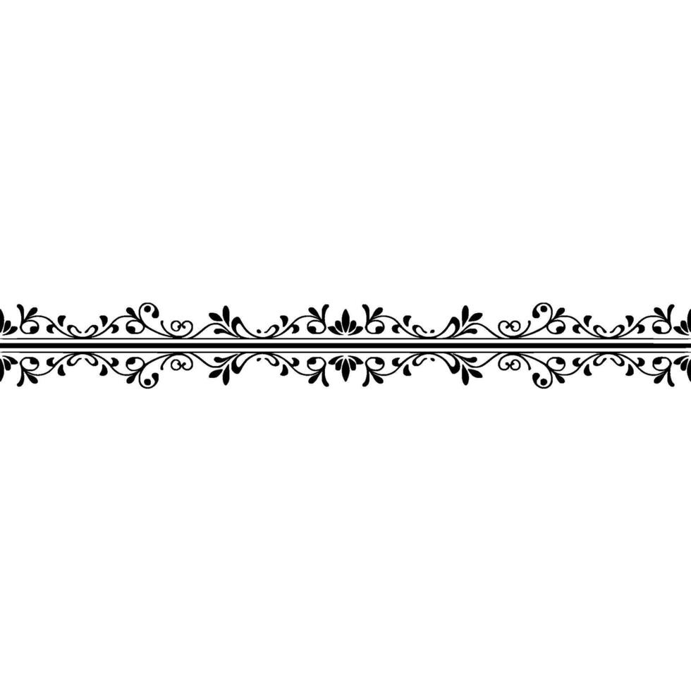 Elegant Floral Ornament Border On White, Illustration vector