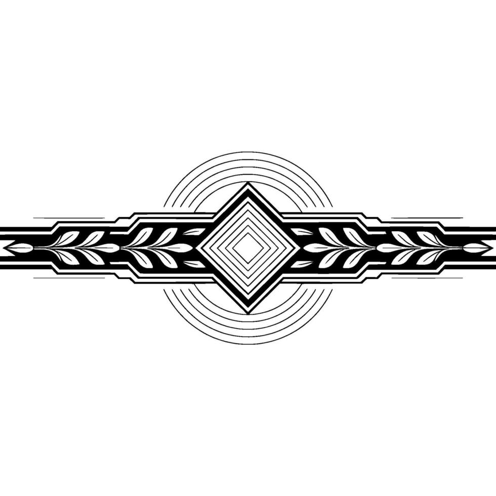 Geometric Art Deco With Leaves And Lines vector