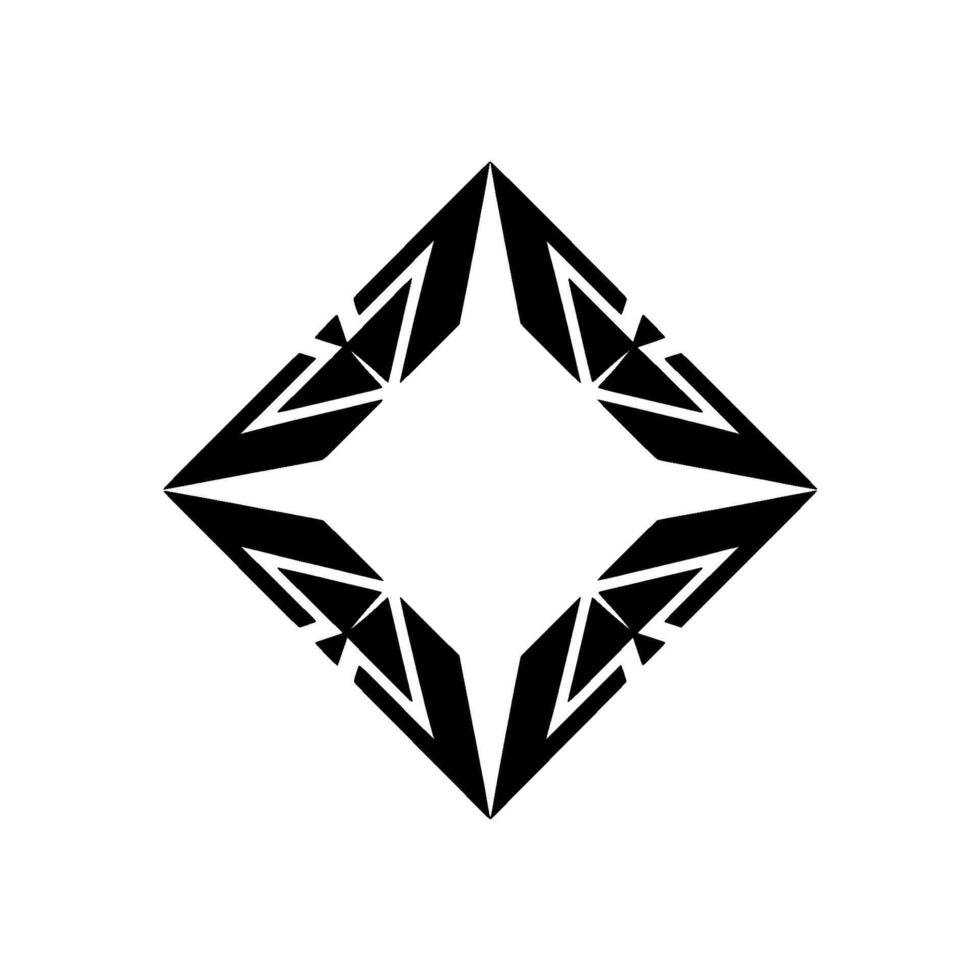 Geometric Starburst In Minimalist Black White vector