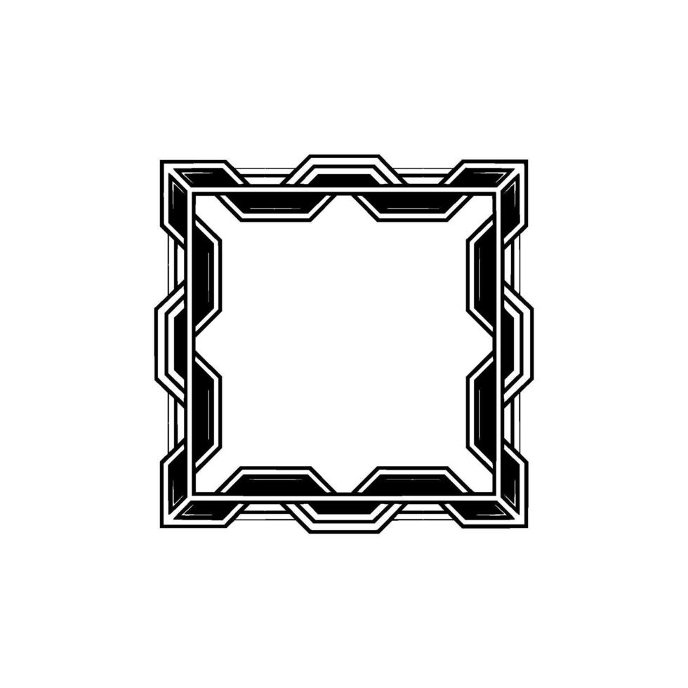 Geometric Black White Frame, Minimalist Abstract Art vector