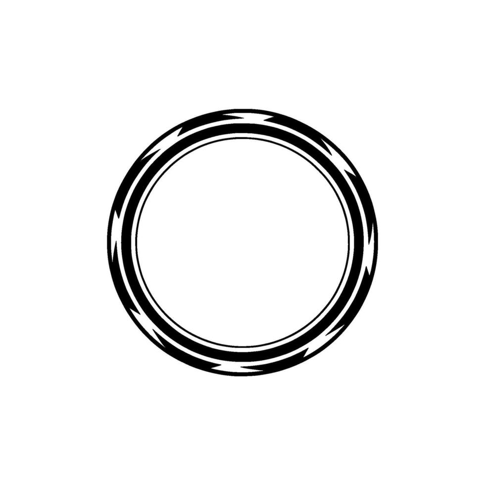 Geometric Circular With Arrows Black And White vector