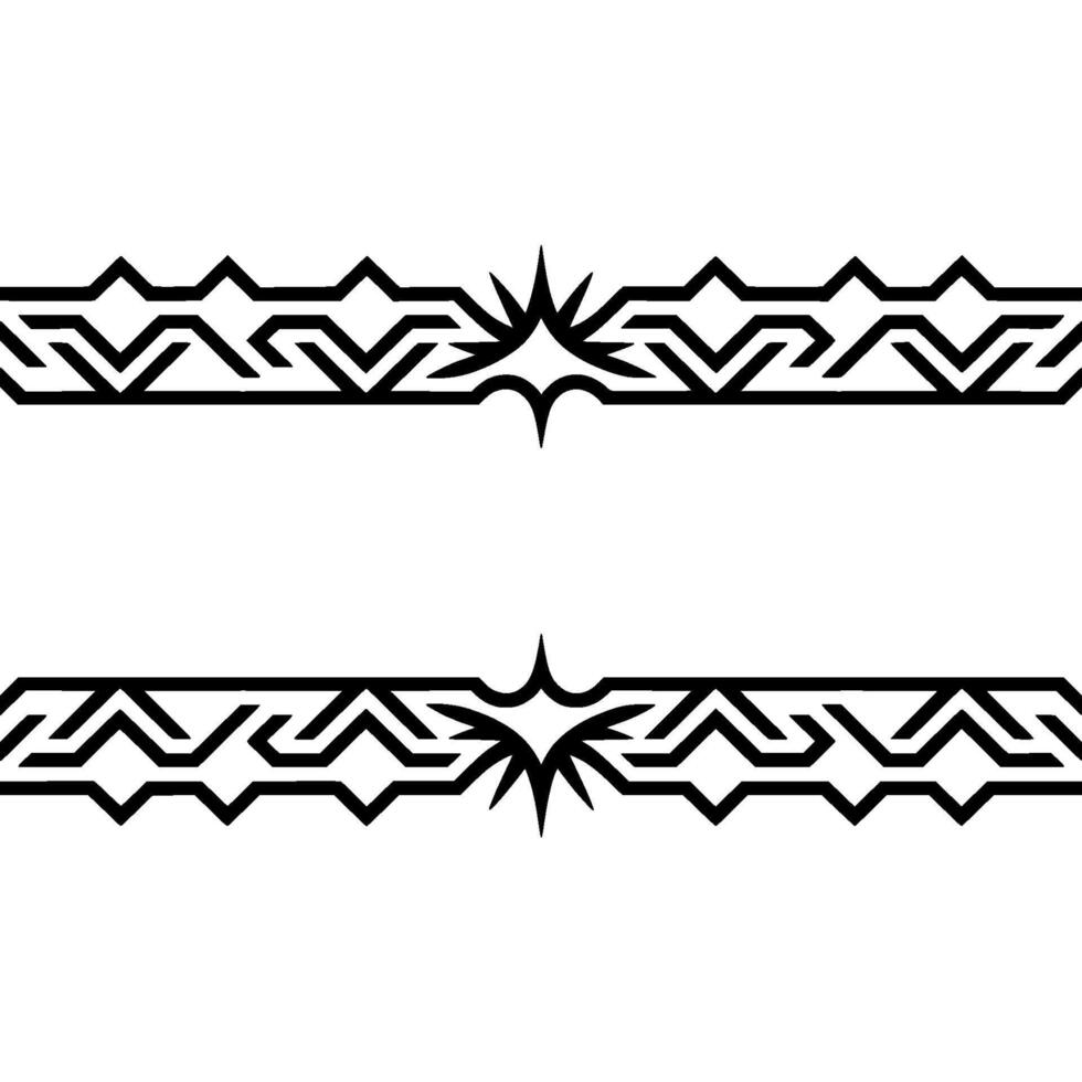 Abstract Geometric Border With Starburst Element Decorative Lines vector