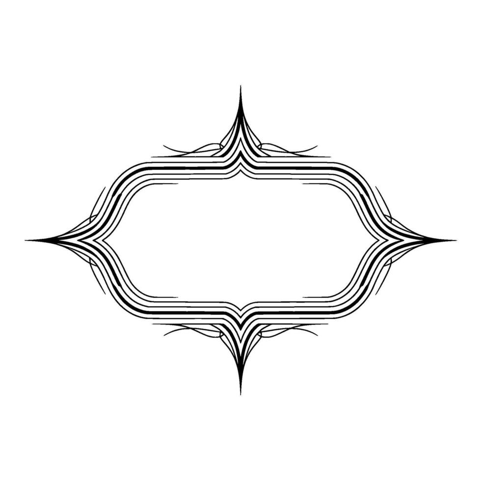 Elegant Black White Decorative Frame Element On White Background vector