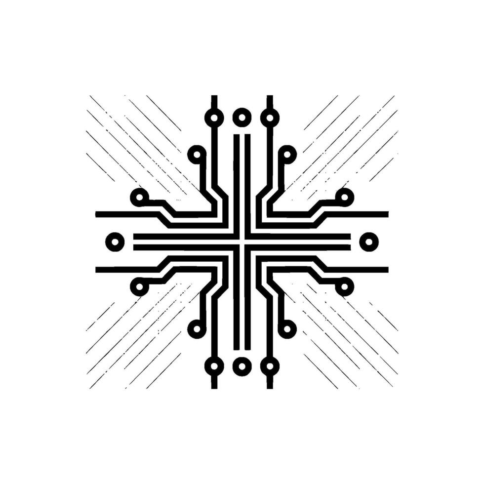 Minimalist Circuit Board Modern Tech Illustration vector