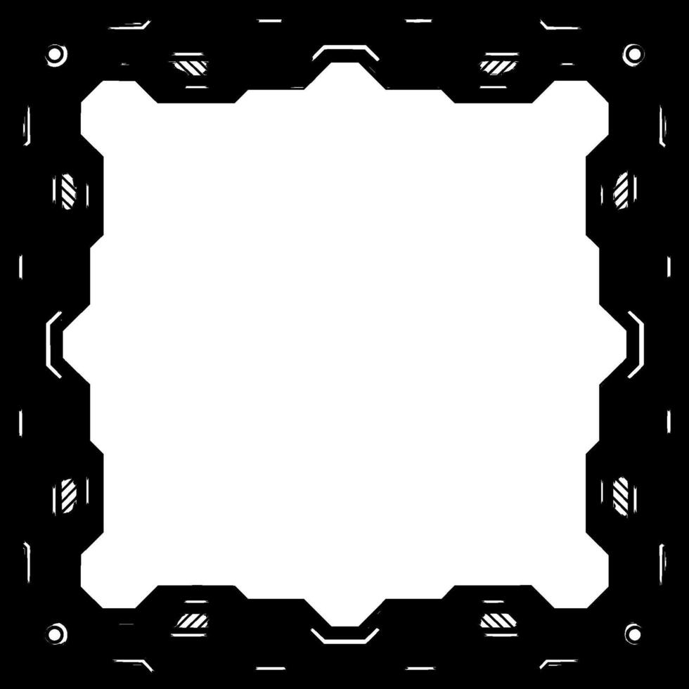 Futuristic Tech Frame Border, Digital Interface, Blank Space vector