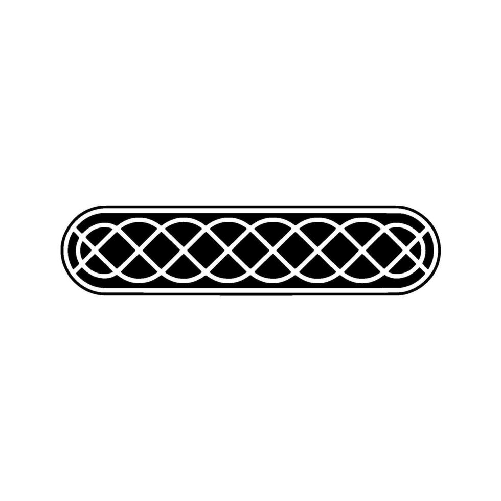 Minimalist Celtic Knot Border In Black White vector