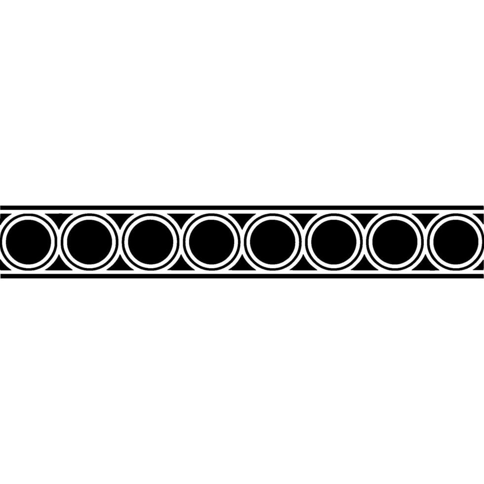 Minimalist Geometric Pattern With Circles, Black And White Decorative Border vector