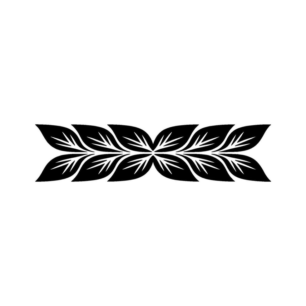Black And White Leaf Ornament On White Background vector