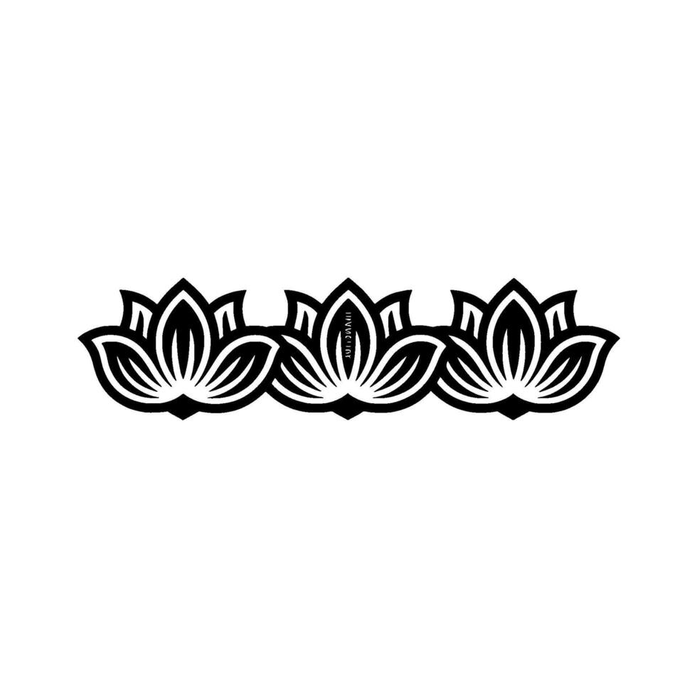Minimalist Lotus Flower Black And White Symbol, Concept vector