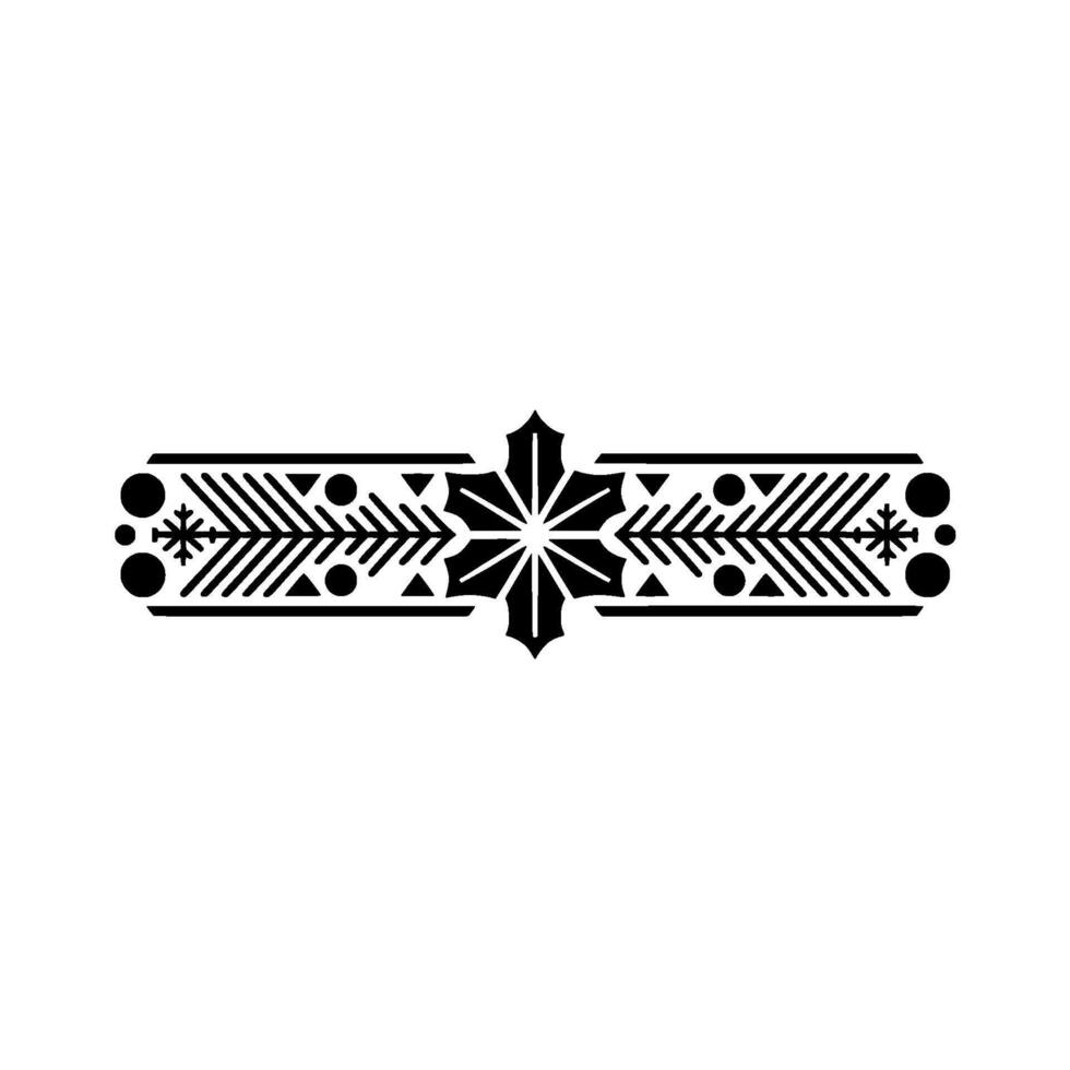 Minimalist Christmas Border Black Snowflake Foliage Element vector