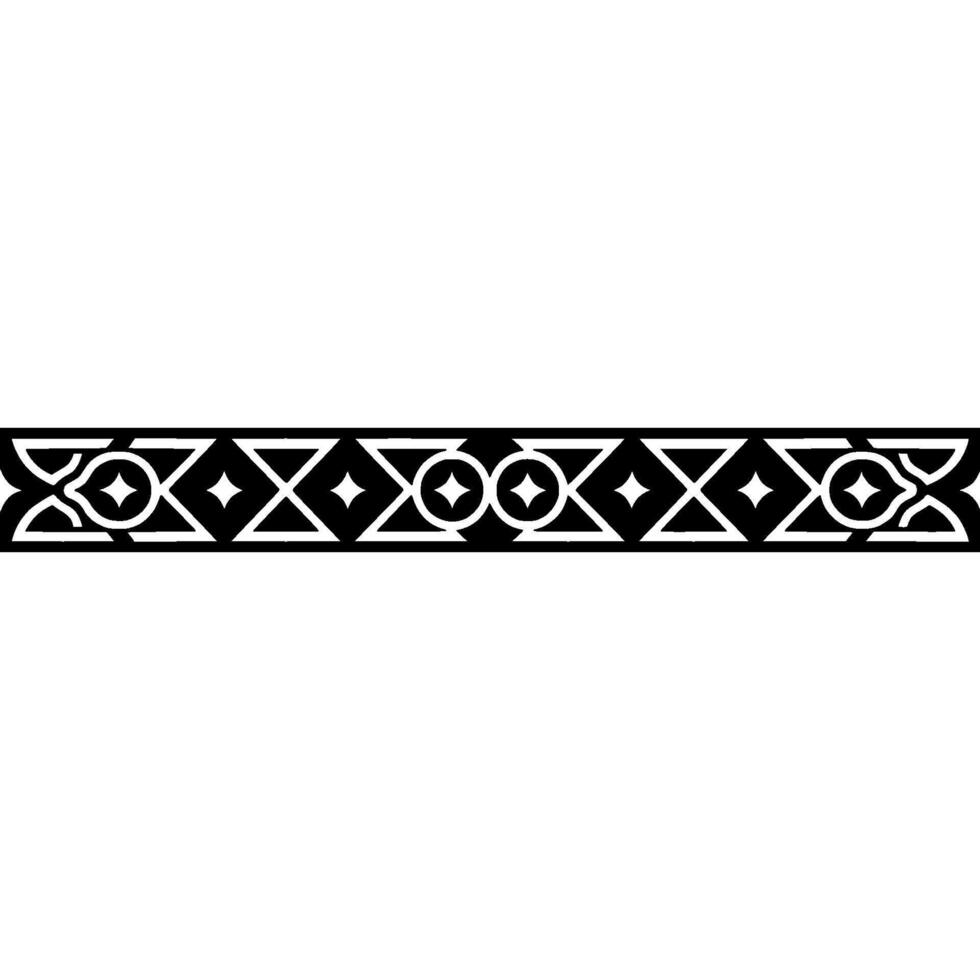 Geometric Ornament Black And White Patterned Border vector
