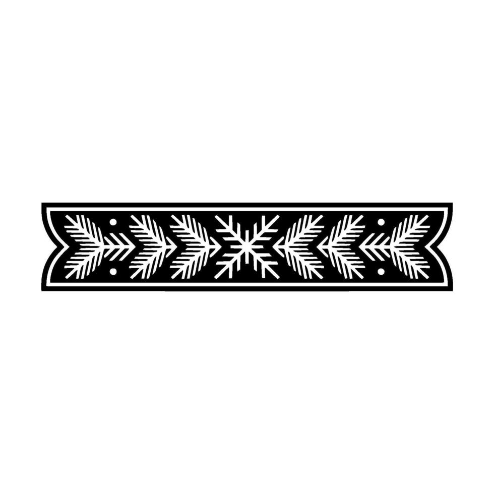Minimalist Winter Pattern Black And White Decorative Border vector