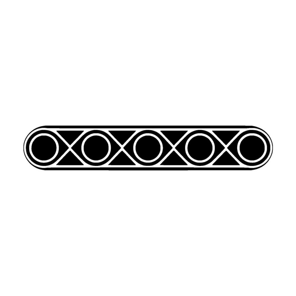 Abstract Black And White Pattern Border On White Background vector