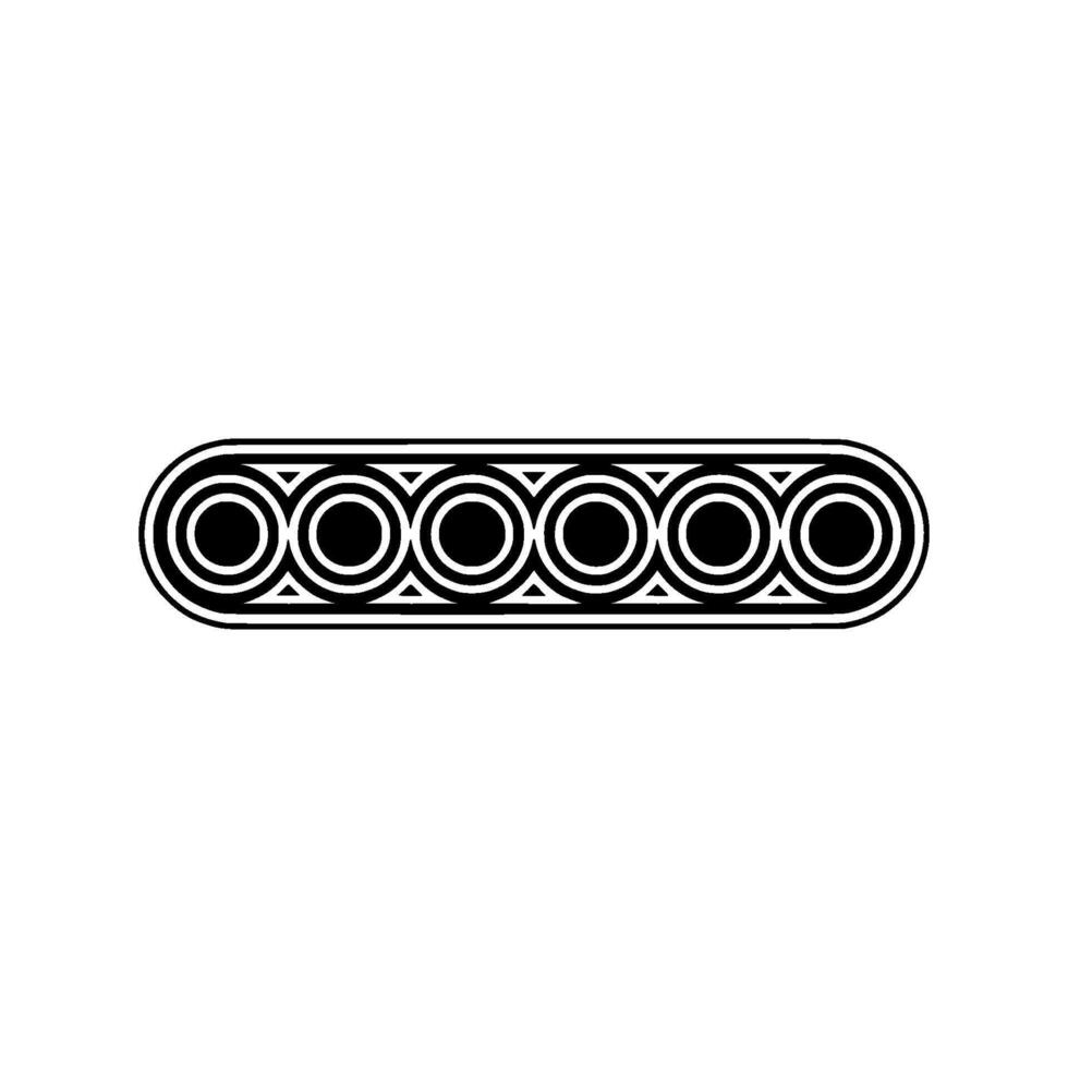 Geometric Black White Circular Pattern On White, Minimalist Element vector