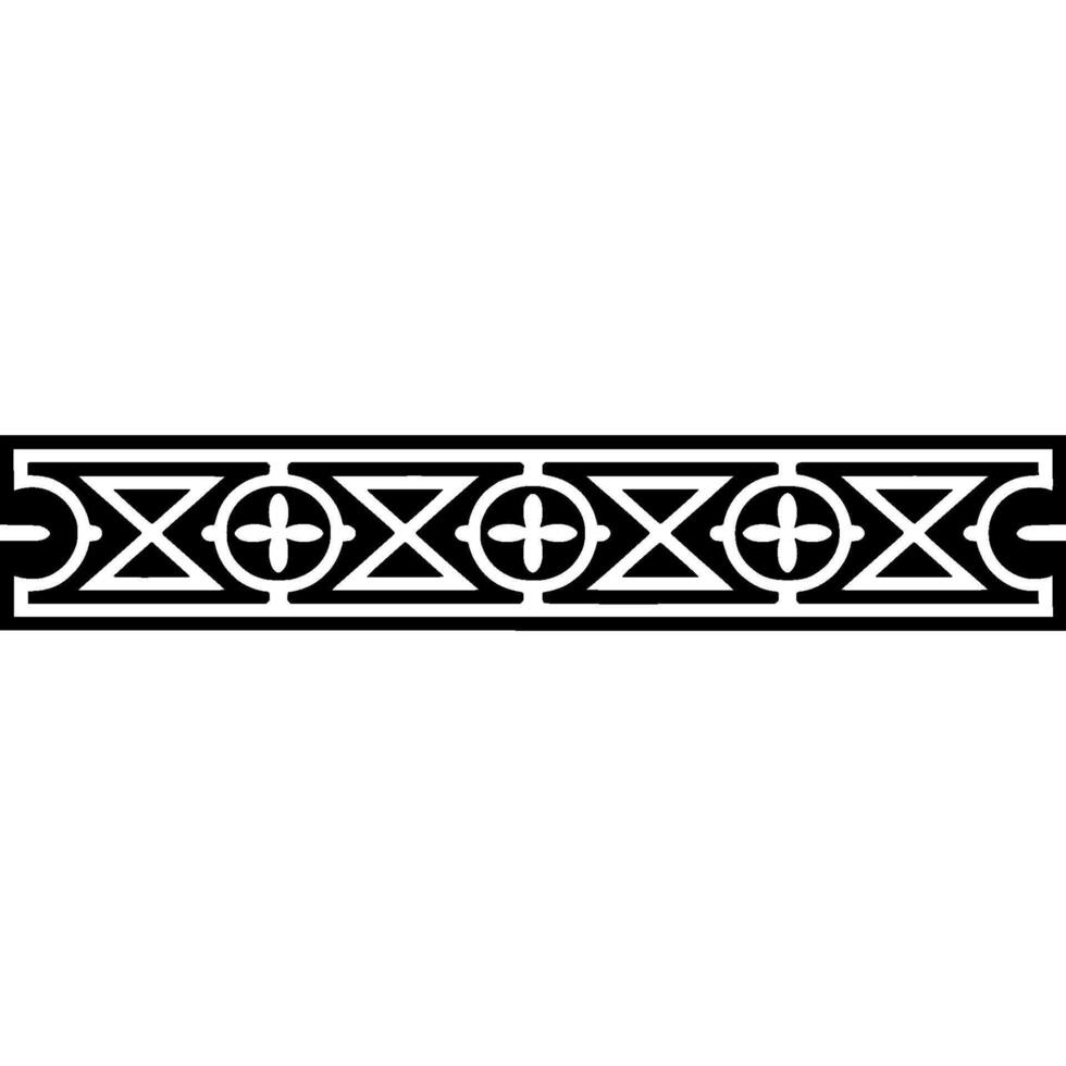 Elegant Black Geometric Border Element On White Background vector