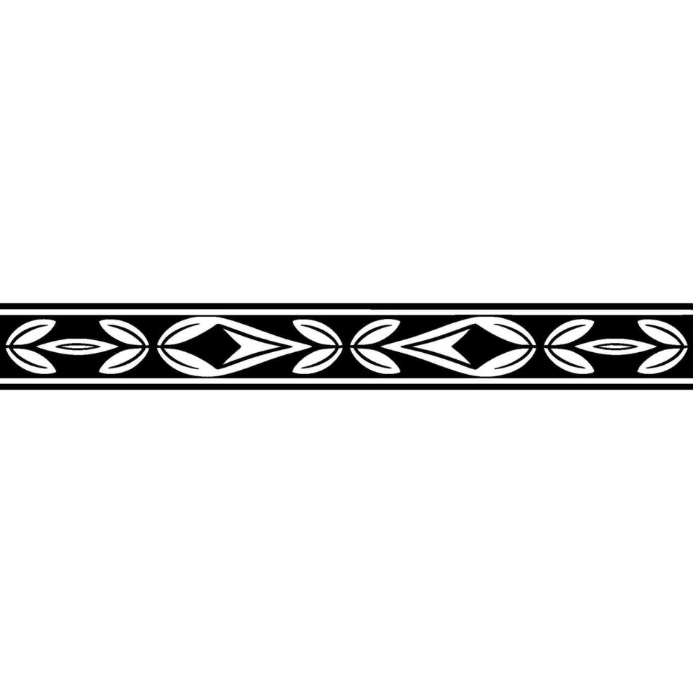 Minimalist Leaf Border, Black And White Pattern, Decorative Element vector